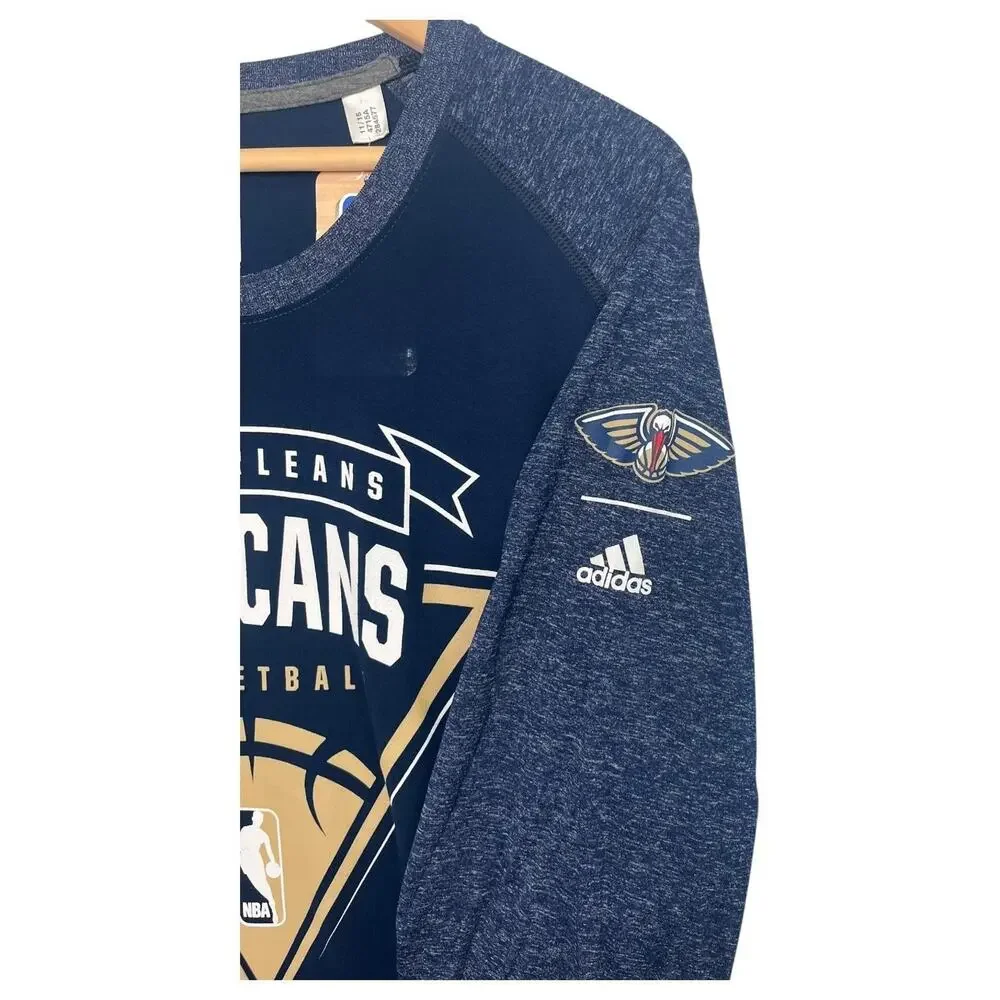 New Orleans Pelicans Shirt Mens 2XL NBA Basketball Climalite Long Sleeve Adidas